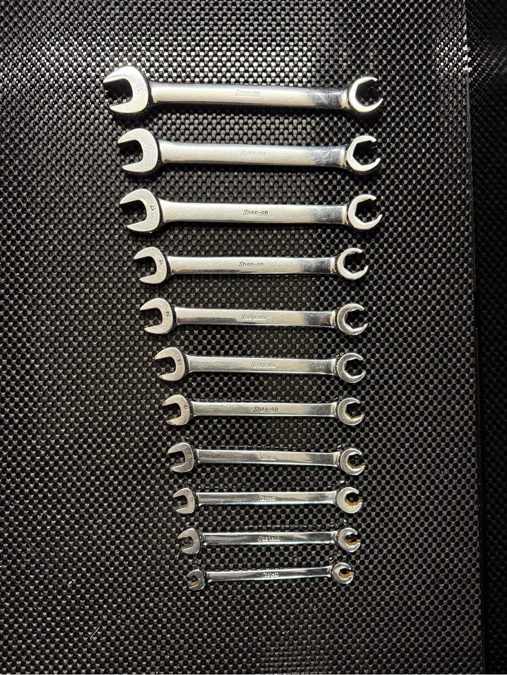 Snap-on Metric 11pc Flare Nut Wrench Set 8mm-19mm - Made in USA (missing 16mm)
